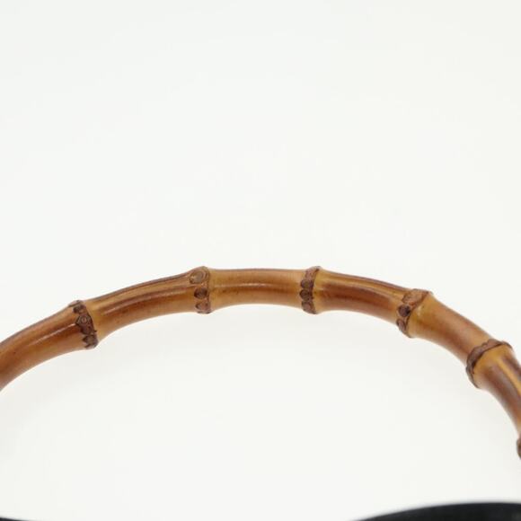 GUCCI Bamboo Hand Bag Nylon Black Silver 001 2058 1577 5 - Picture 8 of 13